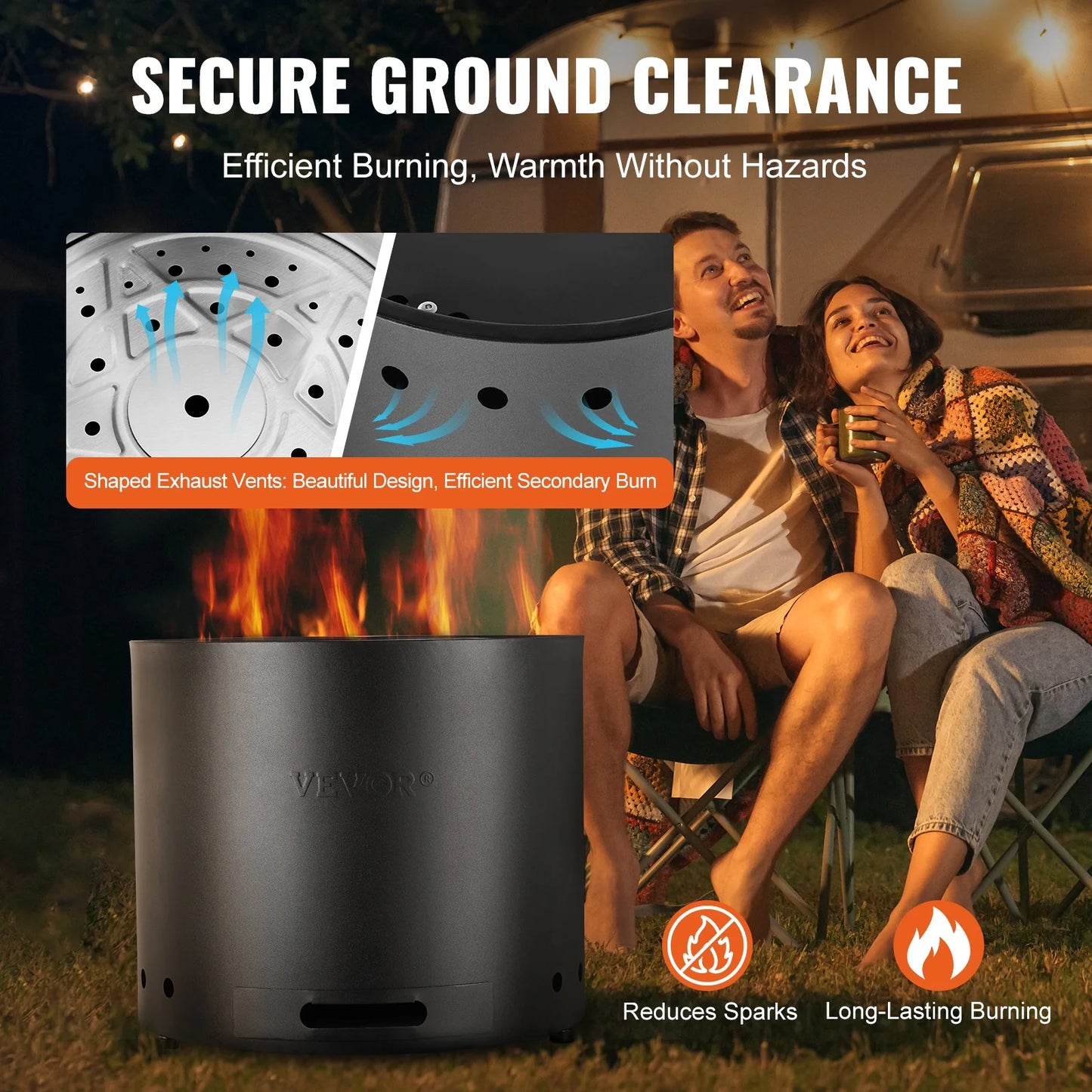 15-Inch Smokeless Stainless Steel Fire Pit Stove for Wood Burning