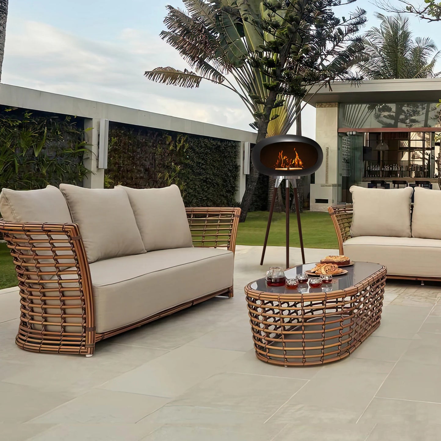 Tripod Ethanol Fireplace for Indoor and Outdoor Use