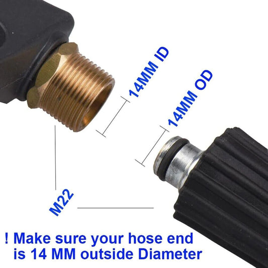 1/4" High Pressure Washer Gun - 4000 PSI Car Wash Foam Spray Short Wand with Nozzle