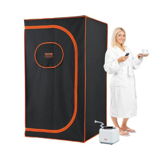Full-Size Portable Steam Sauna Tent, 1000W Personal Sauna Blanket Kit for Home Spa and Detoxification, Remote Control for Time and Temperature with Included Floor Mat
