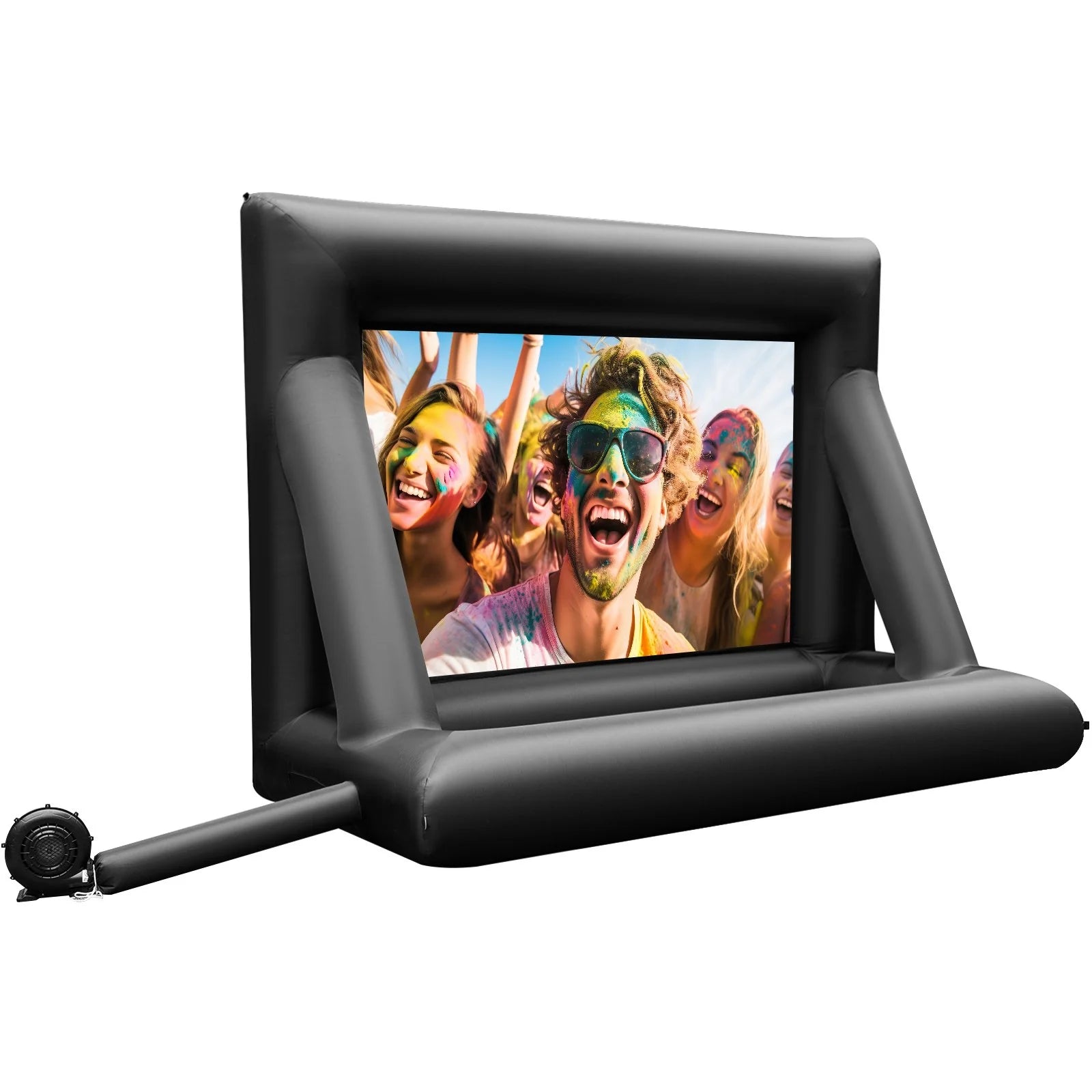 24-Foot Inflatable Movie Screen with 360W Air Blower - Outdoor Projector Screen for Front and Rear Projection, Made of Durable Oxford Fabric