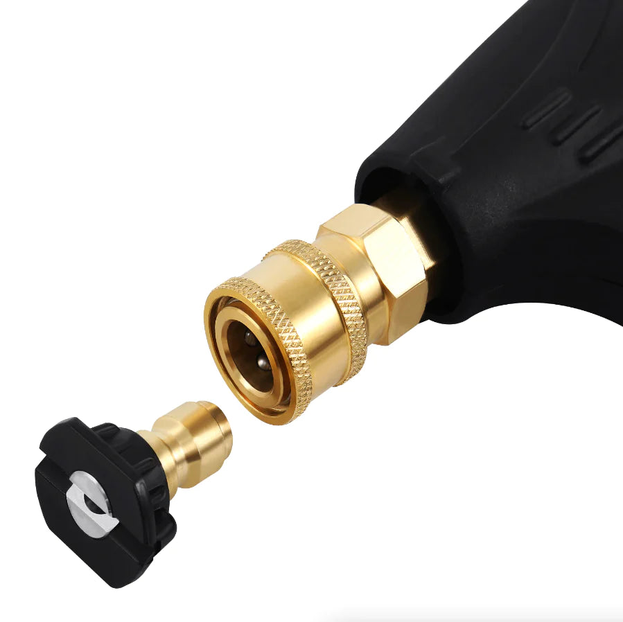 1/4" High Pressure Washer Gun - 4000 PSI Car Wash Foam Spray Short Wand with Nozzle