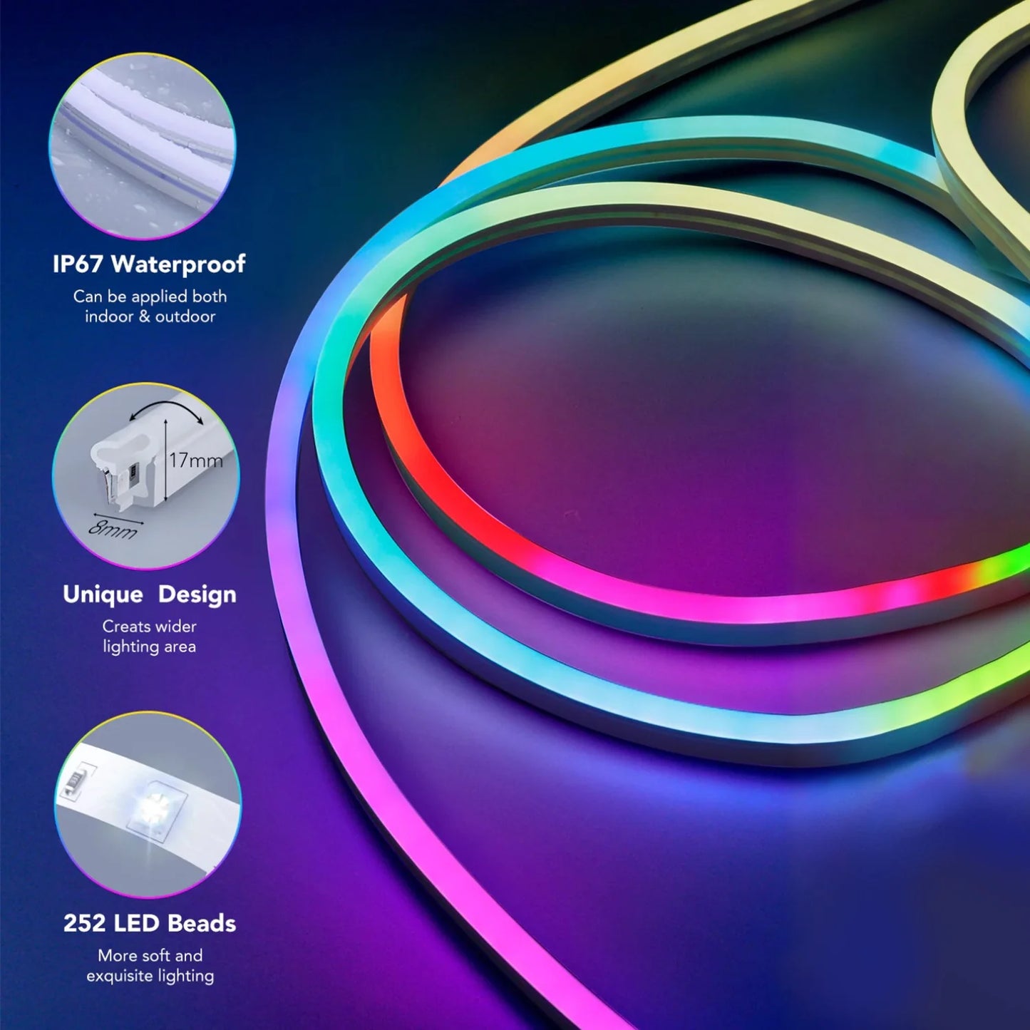 Flexible DIY Neon Strip Light with Smart Technology