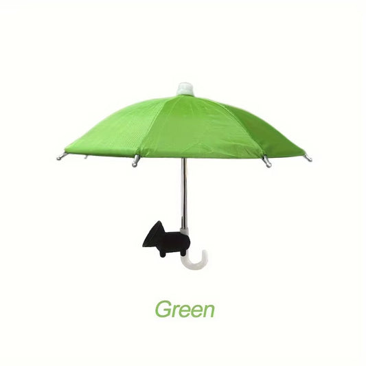 Compact Smartphone Umbrella with Suction Cup Holder, Outdoor Anti-Glare Sunshade, and Anti-Reflective Screen Protector